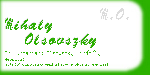 mihaly olsovszky business card